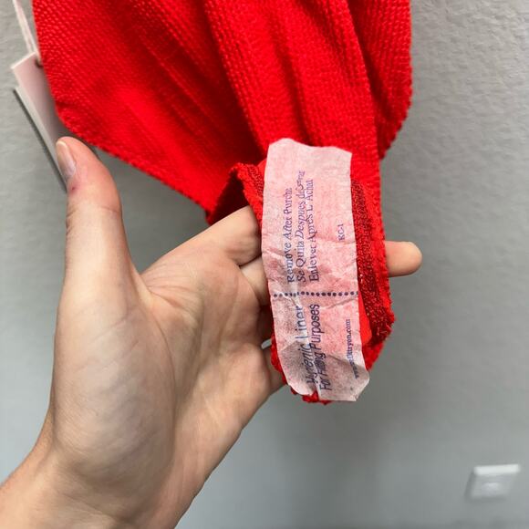 Good American Swimsuit Women's Plus Size 4X/5X Poppy Red Ribbed One Piece New - Picture 3 of 4